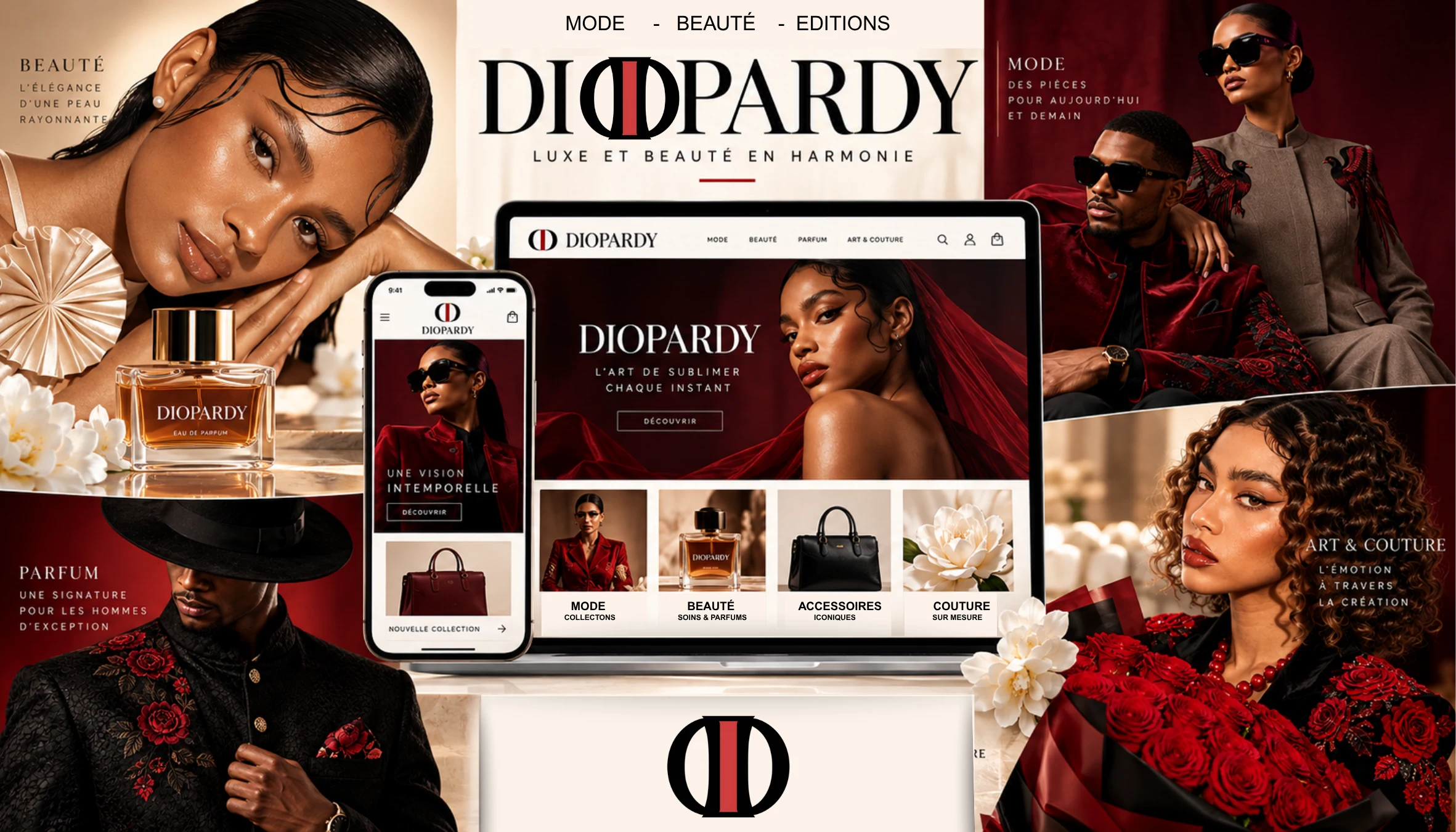 DIOPARDY : maison de mode, beauté et éditions, site et application